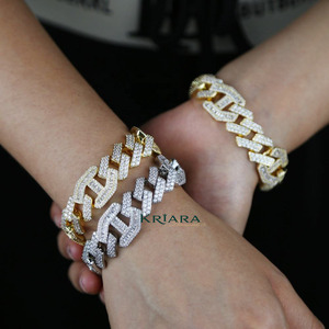 กำไลข้อมือเพชรเลี้ยงในห้องปฏิบัติการ 925 ชุบทอง 18K ทรงกลมเจียระไนแบบบริลเลียนท์ สไตล์ฮิปฮอป สำหรับทุกเพศ ใส่ได้ทุกวัน - Product Image 3