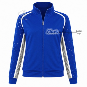Conjunto de Chaqueta y Pantalones de Animadoras Personalizados con Pedrería para Niñas, Traje de Calentamiento para Competencia y Práctica - Product Image 1