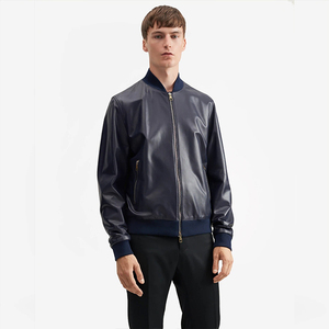 Chaqueta de Cuero Negra Original para Hombre, Venta Caliente OEM 2026, 100% Alta Calidad, MOQ Bajo, Precio Bajo, Moda de Invierno, Cuello Alto - Product Image 3