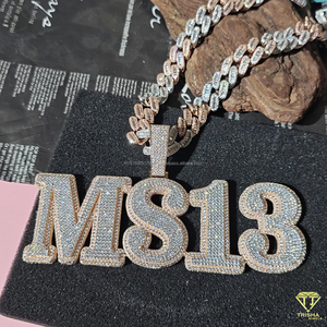 Collier pendentif en moissanite diamantée MS13, chaîne cubaine, bijoux hip-hop, cadeau de luxe - Product Image 6