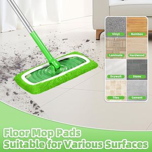 Machine Washable Microfiber Sweeping <b>Mop</b> Pads Reusable <b>Dry</b> and Wet Cloths for Swiffer Sweeper Compatible Refill <b>Mop</b> Pads - Product Image 6