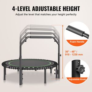 Trampolino Pieghevole da 51 Pollici, Silenzioso e Stabile, Rebounder per Fitness, Carico Massimo 450 libbre, Attrezzatura per Esercizi - Product Image 4