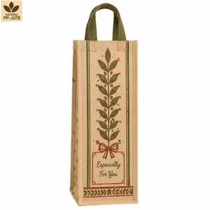 Bolsa de Regalo para Botellas de Vino de Algodón Reciclado de 225 GSM, Embalaje para Regalo de Vino de 14x34x8 cm, Logotipo Personalizado, Venta al por Mayor, OEM, Pedido al por Mayor, Modelo ANKJ074-R - Product Image 3
