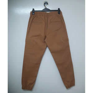 Pantalon cargo en twill extensible pour homme, coupe ajustée confortable avec taille élastique, plusieurs poches, tissu durable pour un style décontracté - Product Image 4