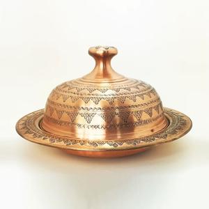 Sucrier artisanal en cuivre martelé à la main, récipient à épices et herbes avec couvercle - Product Image 2