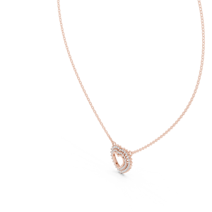 Collar de Oro Blanco con Borde de Encaje Filigranado y Corazón de Diamantes - Product Image 2