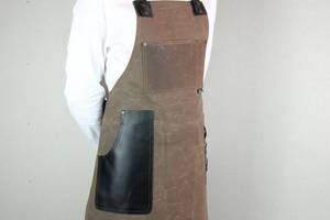 Tablier d'atelier en toile légère de qualité supérieure, robuste, pour barbier, barista, uniforme avec poches - Product Image 2