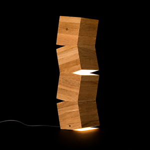 Lámpara de Mesa Moderna Hecha a Mano de Madera de Roble, Diseño Geométrico de Cubo, Lámpara Decorativa de Lectura para Mesa de Noche, Iluminación para el Hogar, Indonesia - Product Image 6