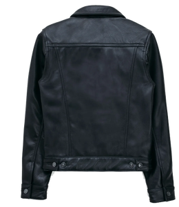 Wholesale <b>Mens</b> Black <b>Faux</b> <b>Leather</b> Trucker <b>Jacket</b> Button Front Dual Chest Flap Pockets Stand Custom Motorcycle Streetwear - Product Image 6