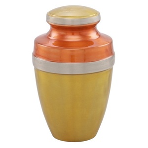 Urnas funerarias de aluminio para adultos con acabado en colores rojo, amarillo y negro, urnas metálicas para cenizas humanas, urnas conmemorativas para cremación. - Product Image 2