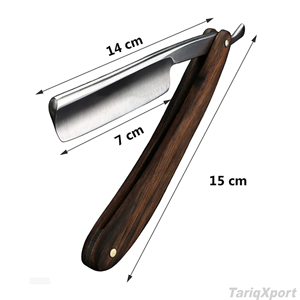 High Quality Disposable Straight Edge <b>Single</b> <b>Blade</b> Barber <b>Razor</b> with Stainless Steel <b>Blade</b> and Wooden Handle for Face & Body Use - Product Image 3