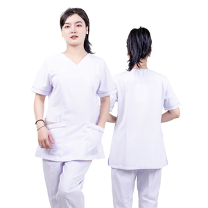 <b>Japanese</b> Cotton Surgical Woman Doctor Nurse Suit New Style Spa Uniform for Women Wholesale Short Length OEM/ODM Low MOQ - Product Image 2