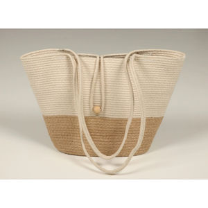 Bolso Tote de Hombro de Algodón Hecho a Mano para Mujer, Ecológico, Suave, Impermeable, de Dos Tonos, Tejido, para la Playa, Compras, Uso Diario, al Mejor Precio - Product Image 1