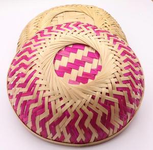 Paniers en bambou faits à la main de qualité supérieure, ensemble de 20 paniers de rangement naturels écologiques de couleur rose, vente en gros, fournisseur OEM du Vietnam - Product Image 4