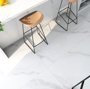 Baldosas de Porcelana Cerámica Metálica Pulida y Esmaltada de Gran Formato, Blancas Brillantes, Efecto Mármol, 750x1500mm, 9mm, para Baño - Product Image 4