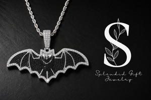 Collar con Colgante de Murciélago Negro de Latón, Joyería de Moda para Hombre, Colgante Personalizado de Hip Hop, Amuleto de Animal - Product Image 6