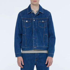 2026 New Arrival Men's <b>Denim</b> <b>Jacket</b> Winter Wear <b>Custom</b> Front Printed Logo Solid Color Lightweight - Product Image 1