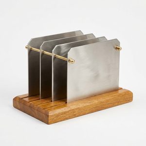 Clasificador de Correo Kanha Hecho a Mano de Acero Inoxidable SS304 con Tres Compartimentos, 24 cm, Decoración para el Hogar, Hotel, Boda, Porta Cartas para Clasificar Correspondencia - Product Image 1