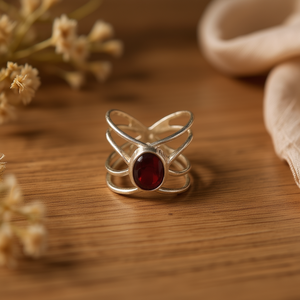 <b>Garnet</b> Fashion <b>Ring</b> 3.3 Gram Weight - Product Image 3