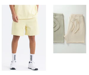 Ensembles d'hiver pour hommes : T-shirts à manches courtes et shorts respirants, coupe décontractée, 100 % coton, écologiques, avec cordon de serrage - Product Image 4