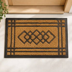 Alfombra de Entrada para Hotel Antideslizante de Fibra de Coco con Estampado Floral y Reverso de PVC al Mejor Precio - Product Image 3
