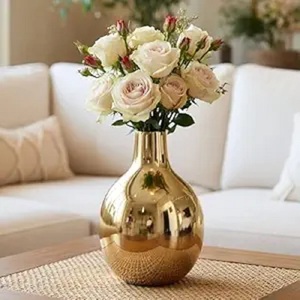 High Demand Gold <b>Copper</b> Iron Floor Tabletop Decorative <b>Vases</b> Wholesale Fancy Home Decor Metal Flower <b>Vase</b> Living Room Bedroom - Product Image 6