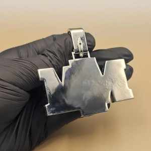 Joyería de Moda, Colgante con Nombre Personalizado, Forma de Baguette de Lujo, Moissanita, Plata 925, Chapado en Oro de 18K, Colgante con Letras Hip Hop - Product Image 5