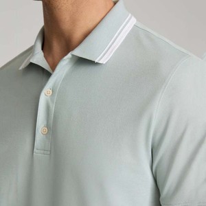 Chemise polo en coton piqué à manches courtes pour homme, coupe classique, couleur unie, décontractée, tricotée, respirante, avec boutons - Product Image 2