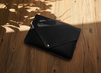 Usine en gros en cuir véritable noir housse de pochette pour ordinateur portable travail affaires, voyages, organisateur en cuir de qualité supérieure pochette pour ordinateur portable
