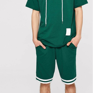 Ensembles de survêtements courts pour hommes 2024, personnalisés, été, unisexe, en coton, 2 pièces, ensemble court délavé à l'acide, sweat à capuche et short - Product Image 5