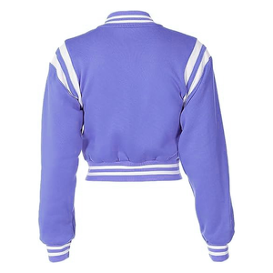 เสื้อแจ็คเก็ตวาร์ซิตี้แบบครอปสำหรับผู้หญิง ปักโลโก้ คุณภาพสูง ทำจากผ้าขนสัตว์ - Product Image 6