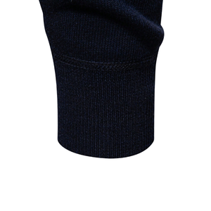 Men's Navy Blue Wool/Nylon Half Zip <b>Pullover</b> <b>Sweater</b> Anti-Pilling Long Sleeve Stand Collar Solid Pattern Casual Autumn Wear - Product Image 5
