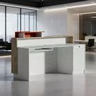 Mostrador de Recepción Moderno con Iluminación LED, Cajón con Cerradura, Bandeja para Teclado y Pasacables para Hotel u Hospital - Product Image 3