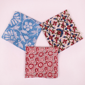 Pañuelo Cuadrado Étnico de Algodón con Estampado a Bloques, Accesorio de Verano, Suave para la Piel, Unisex, para Cubrir la Cara - Product Image 1
