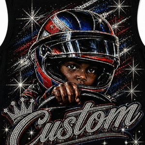 Trendy Custom Graphic Printed Tank <b>Top</b> Streetwear 100% Cotton Jersey Vintage Style Sleeveless <b>Rhinestone</b> T Shirt For Unisex - Product Image 6