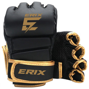 Guantes de MMA de cuero genuino hechos a medida de la mejor calidad con pulgar abierto para entrenamiento de MMA UFC - Product Image 4