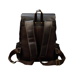 Men's Premium Genuine Leather <b>Backpack</b> Buckle Closure-Lightweight Waterproof Hiking Camping Travel School Bag Laptop - Product Image 4