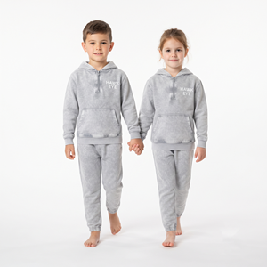 Conjunto de Sudadera con Capucha de Algodón Lavado al Ácido para Niños Unisex, Chándal con Media Cremallera, Conjunto Deportivo con Estampado Personalizado, Talla Regular - Product Image 5