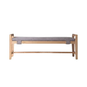 Solid Wood <b>Bench</b> Rectangular Seat with Cushion Modern Japanese Style for Living Room Bedroom Home Office <b>Outdoor</b> Hotel - Product Image 2