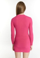 Robe moulante côtelée avancée à manches longues en maille, mini-robe, fabrication sur mesure, marque privée