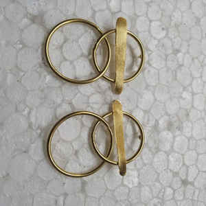 Pendientes de Gancho con Bisel Chapado en Oro y Latón, con Tres Piedras Preciosas Colgantes, para Mujeres y Niñas, Joyería de Moda, Regalos - Product Image 6