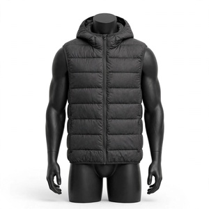 Gilet matelassé sans manches à capuche le plus vendu pour l'hiver, léger, chaud, alternative au duvet, veste sans manches entièrement zippée, vêtement d'extérieur - Product Image 1