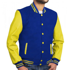 OEM Casual Street Wear Lettermen Varsity <b>Jackets</b> with <b>Leather</b> Sleeves and Woollen Fabric Plus Size <b>Winter</b> Season Sale - Product Image 1