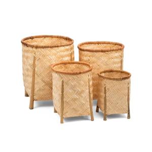 Paniers de rangement en bambou rustiques et colorés, les plus vendus, tissés, durables et écologiques, pour plantes, rangement et organisation à domicile - Product Image 1