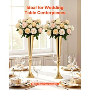 Set di 12 Vasi Alti per Fiori da Matrimonio, Facile Installazione, Finitura Elettroplaccata, 21,7 Pollici, Centrotavola per Banchetti e Decorazioni per Tavoli Nuziali - Product Image 2