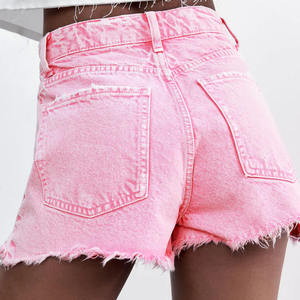 Ladies Washed Denim Shorts High Waist Casual Fashion Summer Clothing Women Casual Frayed Hem Denim Shorts Lightweight Summer - Product Image 6