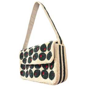 White Olive Beaded Shoulder Bag Handmade <b>Sequin</b> Fruit Purse Dirty Martini Party Bag Staud-Inspired Beaded <b>Handbag</b> Gift - Product Image 1
