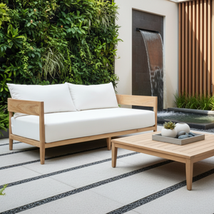 Sofá de Exterior de Madera de Teca Sólida de Diseño Moderno y Lujoso, Color Natural, Muebles para el Hogar, Hotel, Villa, Taller - Product Image 3