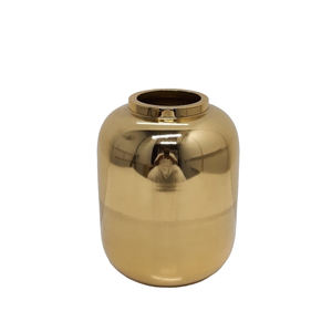 Jardinière ronde en fer attrayante de qualité standard au design unique avec support pliable en or et pots de fleurs en métal de couleur noire - Product Image 3