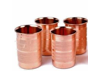 Verres en cuivre élégants et durables, gobelets en métal pour l'eau, les jus, les cocktails, réutilisables, pour la cuisine, le bar, les boissons. - Product Image 4